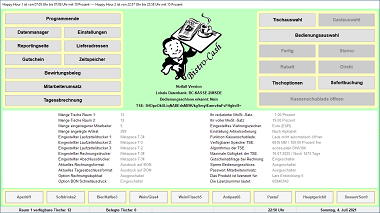 Bistro-Cash Kassensoftware Startfenster