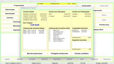 Bistro-Cash Mitarbeiterauswertung